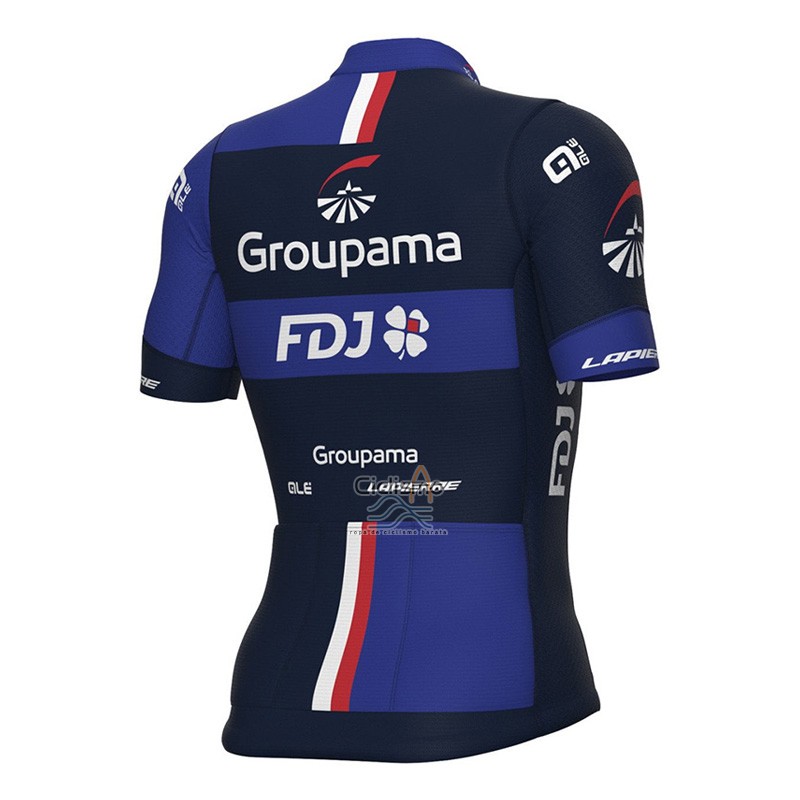 Groupama FDJ Ropa Ciclismo Culotte Corto 2023 Mangas Cortas Negro Violeta